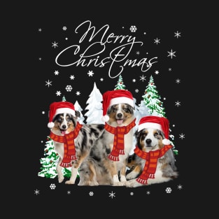 Australian Shepherd Christmas Tshirt Funny Xmas Gifts T-Shirt