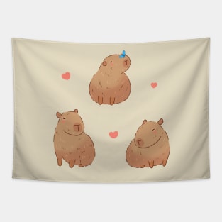 Capybaras drawings sticker pack Tapestry