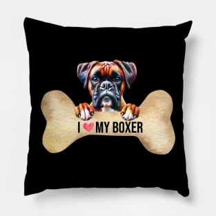 I Love My Boxer Pillow