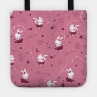 Magic moments with cute bunnies pink Tote