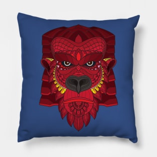 Zentangle Red Gorilla Head Pillow