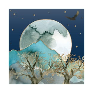 Full Moon and Mountains T-Shirt