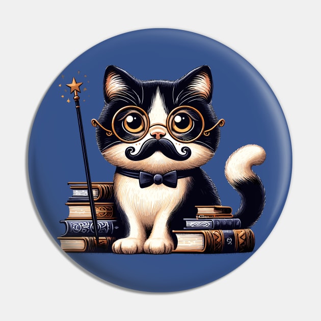 Nerdy Cat Pin by Graceful Designs