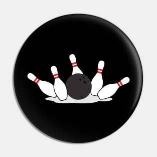 Bowling ball striking falling pins Pin