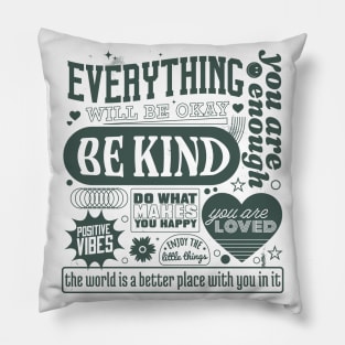 Positivity & Kindness Manifesto Pillow