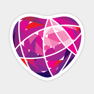 Pink Heart Diamond Crystal Magnet