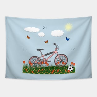 Pink bicycle Tapestry