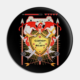 Gamer at Heart Vintage Design Pin