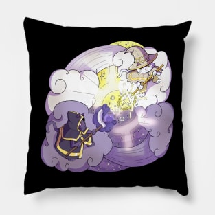 White Cat Mage vs Black Cat Mage Pillow