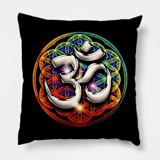 Psychedelic Om Spiritual Symbol Zen Pillow