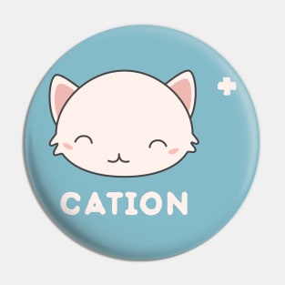 Kawaii Cute Cat Science Pun T-Shirt Pin