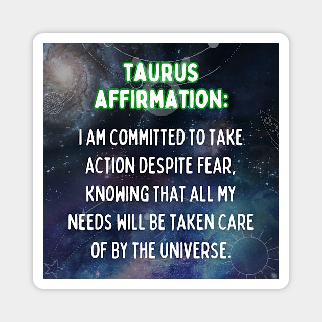 Taurus zodiac signs quote - Taurus Affirmations Magnet by Zodiac Outlet