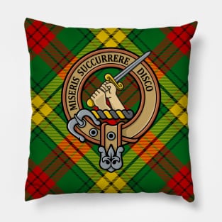 Clan MacMillan Crest over Tartan Pillow