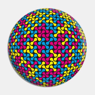 CMYK Metaballs Pattern Sphere Pin