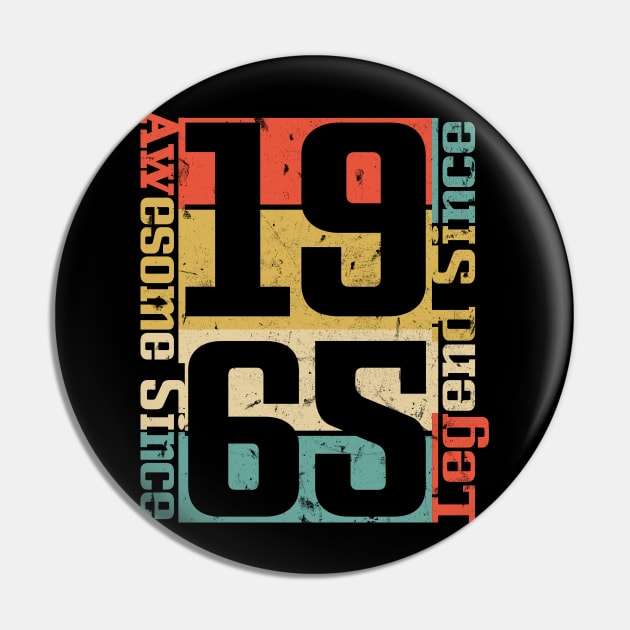 Awesome Since 1965. 55th Birthday Gift Idea Pin by FromHamburg