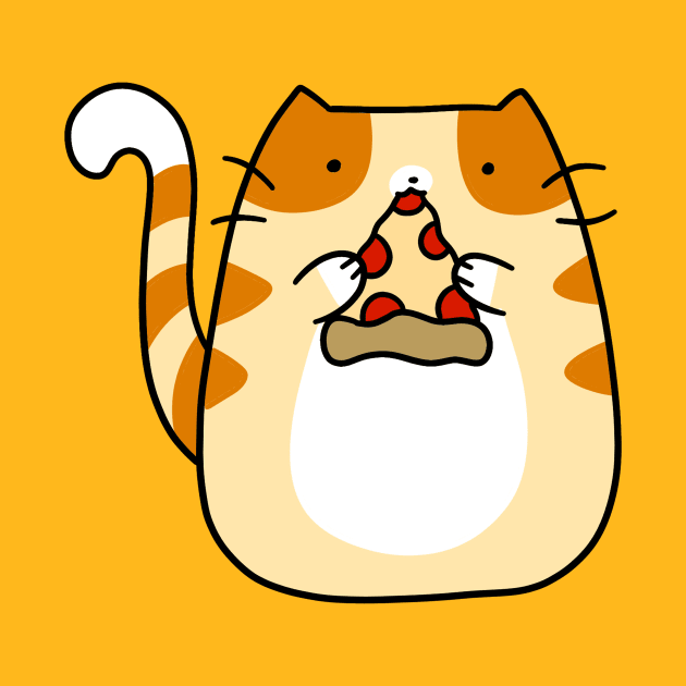 Tabby Cat Eating Pizza by saradaboru