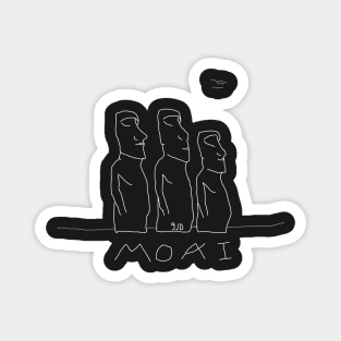 Moais Easter Island black background by 9JD Magnet