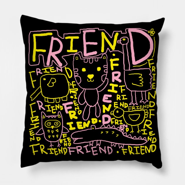 animal friend Pillow by zzzozzo