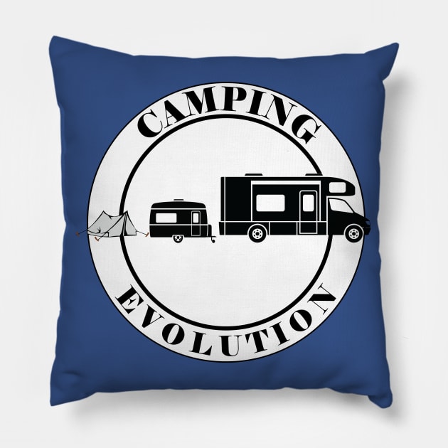 Evolution of Camping Class C Pillow by TrailerTrasha