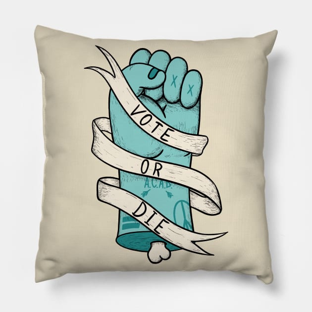 Vote or Die - Voting America 2020 | Vote Vote Vote Vote Vote Vote Pillow by anycolordesigns