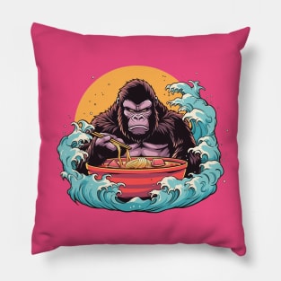 gorilla eat ramen Pillow