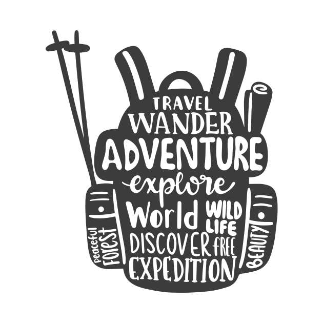 Travel, Wander, Adventure Bag, Outdoors Shirt, Hiking Shirt, Adventure Shirt, Camping Shirt by ThrivingTees