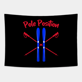 Pole Position, Skiing Holiday, Ski season, chalet girl, Slalom skiing, mountain skiing Tapestry