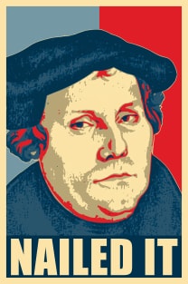 Martin Luther Nailed It Poster Pop Art Magnet