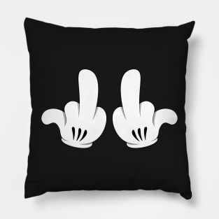Angry Mouse | middle finger | cartoon hands Pillow