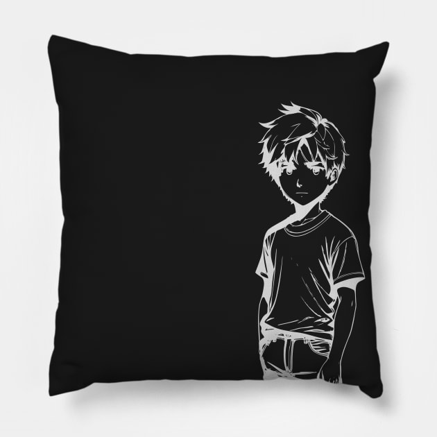 Anime Boy 02 Pillow by SanTees