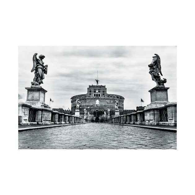 Saint Angel Caste view across Saint Angel Bridge in Rome by StefanAlfonso