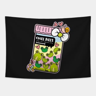 chill pills cute frog pills cartoon Tapestry