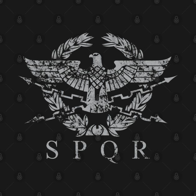 Vintage Distressed SPQR The Roman Empire Emblem by enigmaart