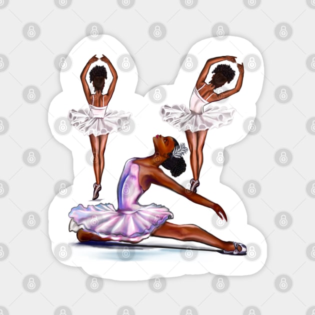 African American  ballerina -#010 brown skin ballerinas. Top 100 best ballet gifts Magnet by Artonmytee