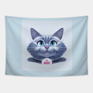 Cat Boss Funny Art Tapestry