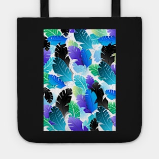 Design with Blue Feathers Tote