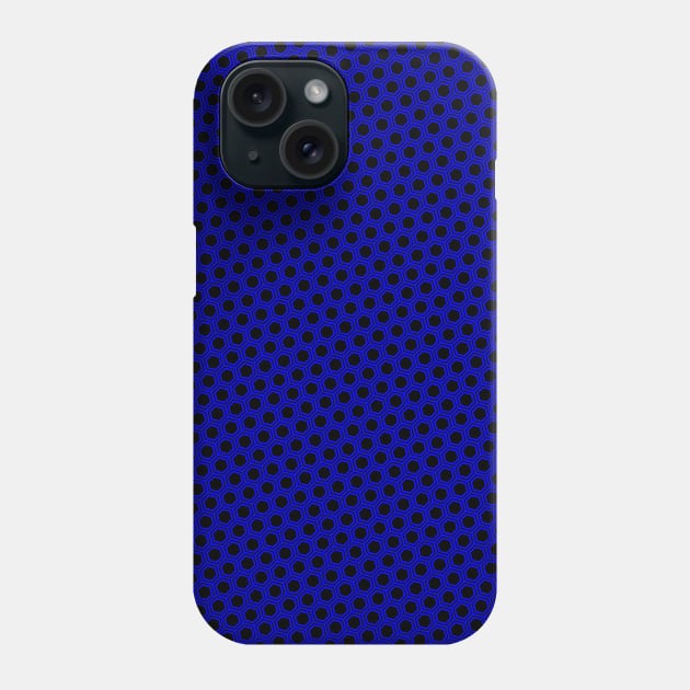 Pattern hexagon blue on black background Phone Case by la chataigne qui vole ⭐⭐⭐⭐⭐