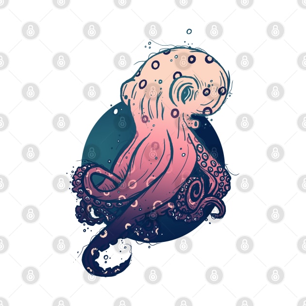 Pink octopus by Jess Adams