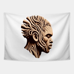 Afrocentric man Wooden Carving Tapestry