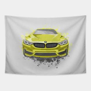 Sports Car Illustration Tapestry