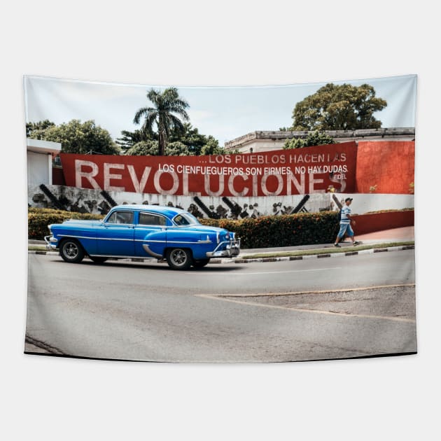 Cuba Revolution Tapestry by opticpixil