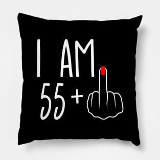 Vintage 56th Birthday I Am 55 Plus 1 Middle Finger Pillow