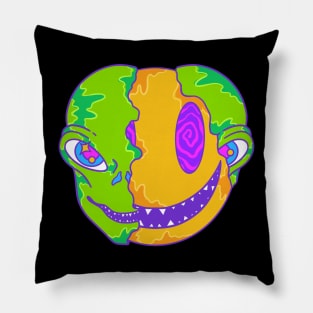 Alien Smile Emoji Psychedelic Pillow