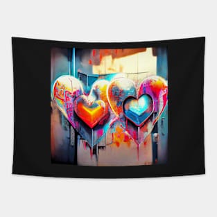 graffiti heart&#39;s, colourful Tapestry