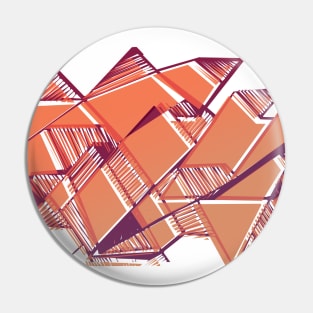 City mountains geometric abstract pink Pin