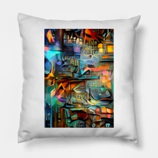 Surreal Night in the Town Pillow