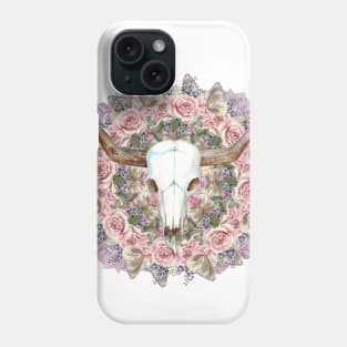 cow skull mandala Phone Case