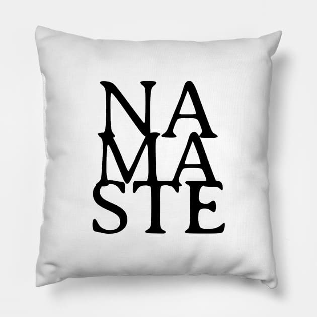 India Yoga Namaste Typography Design Pillow by New East 