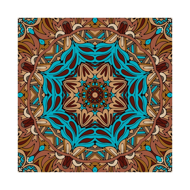 Colorful Oriental Rug Mandala Boho Pattern by jodotodesign