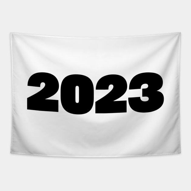 2023 Black Text Minimal Typography Tapestry by ellenhenryart